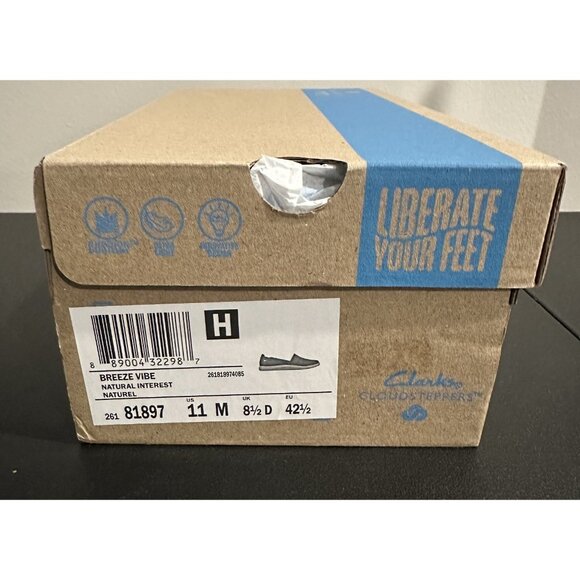 NIB Clarks Cloudsteppers Womens Breeze Vibe Natural Interest size 11 M - Picture 8 of 10